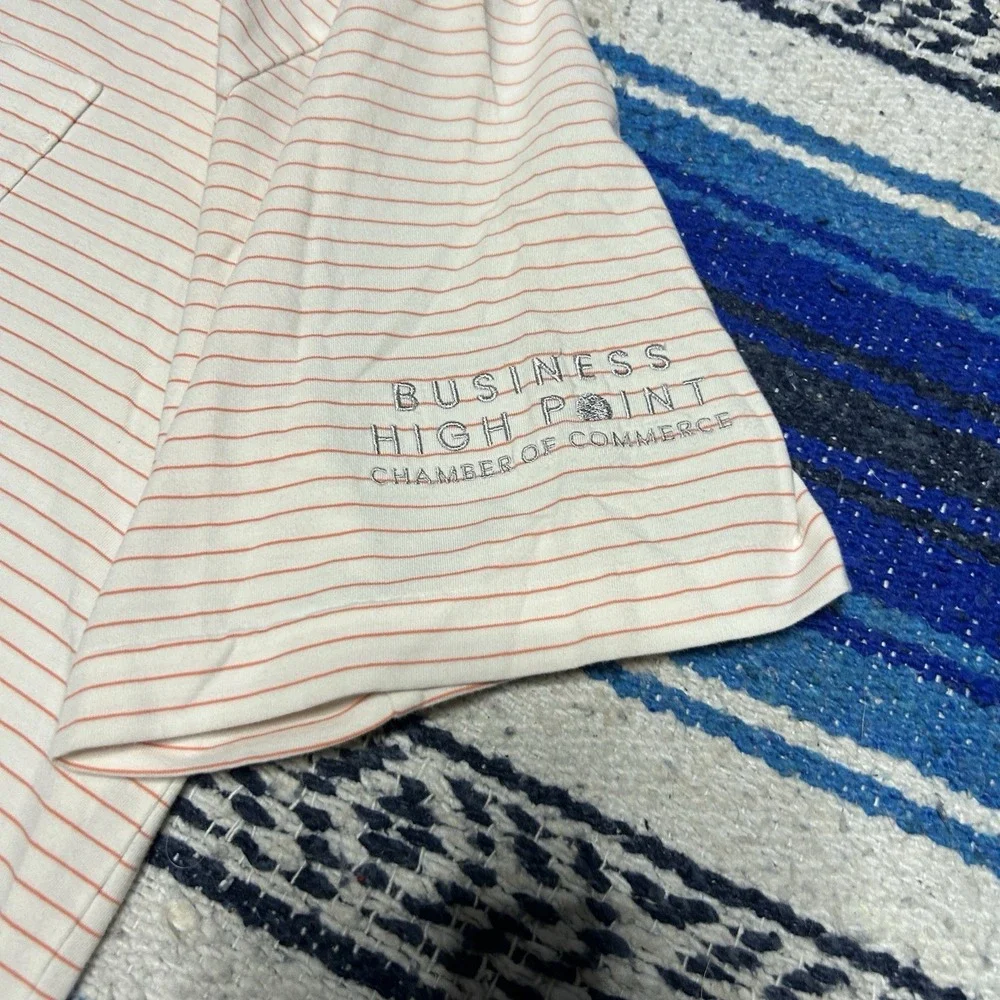Polo Golf Ralph Lauren Polo Shirt Mens Large Orange Stripe Golf Embroidered